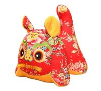 Tigre de tela tradicional chino hecho a mano, Muñeco de peluche tigre artesanal popular chino, regalo Año Nuevo Lunar, decoración del hogar, Multicolor, 12cm(Green)