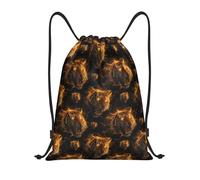 Tigre Del Trueno Dorado Unisex Mochila De Cuerdas Con Cordón Bolsa De Deporte Ligera Bolsa De Gimnasio Para Viaje Fútbol Voleibol