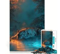 Tigre descansando Junto al Agua, Rompecabezas de 1000 Piezas para Adolescentes, Juego Inteligente para Jugar en Grupo, Imagen para armar, decoración de Pared (38x26cm)