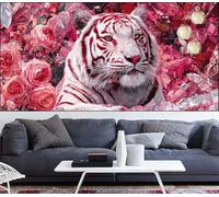 Tigre Diamond Painting 40x100cm Pintura de Diamante Adultos Rosa Diamond Art,DIY Cristal Artes Artesanal Bordado Lienzo Kits de Punto de Cruz Manualidades Adultos para Decoración Pared Regalos VQ-1030