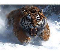 Tigre Diamond Painting Adultos invierno Cuadro Diamantes, Kit Punto de Cruz, 5D Pintura Diamante Principiantes, Pintura de Diamantes para Adultos, Ideas Regalo Mujer, Decoración Hogar, 80x100cm m-468