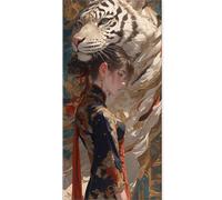 Tigre Diamond Painting Belleza Adultos Diamond Painting Punto de Cruz Kit Completo ,5D Pintura Diamante 60x120cm Cristal Bordado Mosaico Manualidades Pintura de Diamante, para Decoracin Hogar A-U1053