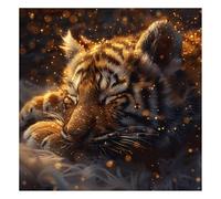 Tigre Diamond Painting Kit Completo, Diamond Painting Adultos Principiantes, DIY Manualidades Mosaico Punto de Cruz Embroidery Kit, 5D Pintura Diamante para Decoración Regalo 90x90 cm (Animal) z-d597