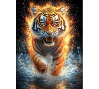Tigre en el bosque mágico Rompecabezas 300 Piezas Cartón Resistente Para Toda La Familia Dibujo Animado de Paisajes de Cuento de Hadas Desconectar Estrés Ocio Creativo En Casa Mejor Valorado Regalo Pe