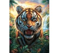 Tigre en el jardín Florido Rompecabezas 500 Piezas Cartón Grueso para Coleccionistas Noches De Cita Mejora Concentración Ocio En Casa Regalo Reyes Magos 500 PCS