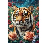 Tigre en el jardín Puzzle 1000 Piezas Cartón Grueso para Principiantes Cuentos de Hadas fantásticos de Animales Salvajes Ejercicio Mental Relajante Ocio Creativo Casa Regalo Creativo 1