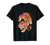 Tigre En Llamas Diseño Impactante Camiseta
