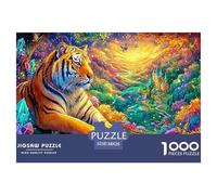 Tigre en un País de Fieras Lleno de Cristal Puzzle De 1000 Piezas Tigre Elemento Esencial para Las Noches De Juegos En Familia, Adultos Y Niños 38x26cm/1000pcs
