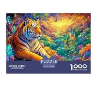 Tigre en un País de Fieras Lleno de Cristal Puzzle De 1000 Piezas Tigre, Excelente Juego para Adultos Y Niños 52x38cm/1000pcs