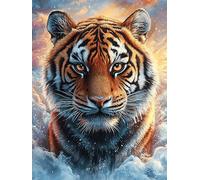 Tigre en un resplandor mágico ardiente Rompecabezas 500 Piezas Cartón Para Principiantes Sueño Mágico de Ciencia Ficción Días Lluviosos Alivio Estrés Tiempo Libre En Casa Garantía Reposición Regalo Cu