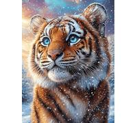 Tigre en un Resplandor mágico Rompecabezas 300 Piezas Cartón Resistente para Toda La Familia Sueño Mágico de Ciencia Ficción Actividades Grupales Relajación Concentración Regalo Aniversario 300 PCS