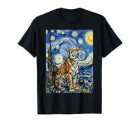 Tigre en Van Gogh Starry Night Art Design Camiseta
