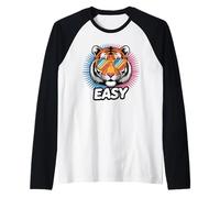 Tigre fácil Divertido Tigre Juego de Palabras Diciendo Humor Animal Camiseta Manga Raglan