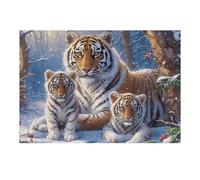 Tigre Family Puzzle 300 Piezas Obra De Arte Familiar Coleccionable Bestias fantásticas Rompecabezas 3D para Hombres Y Mujeres Juguete Educativo Desafío Intelectual 300 PCS