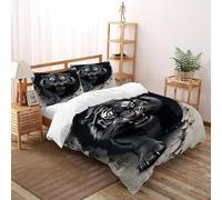 Tigre Funda De Edredón 3 Piezas 3D Impresa Fierce Forest Animal con 2 Fundas De Almohada Super King（260x220cm） Microfibra Juego De Cama para para Niñosy Hombres