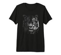 Tigre Gran felino depredador Monocromo Cabeza de Tigre Camiseta Premium