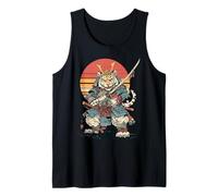 Tigre Guerrero con Katana Japonesa Red Sun Art Camiseta sin Mangas