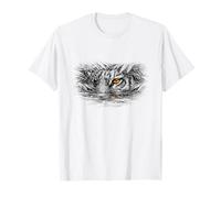 Tigre Ilustración | Line Art Oscura emergiendo del Agua Camiseta