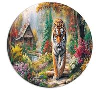 Tigre in Forest Puzzle Desafío Juguetes 1000 Piezas Bestia Feroz Juego De Rompecabezas Juego Familiar para Adultos Y Niños A Partir De 12 Años 1000pcs (67.5x67.5cm)