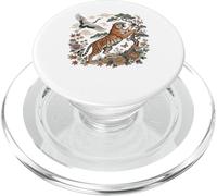 Tigre japonés y grulla Vintage Wildlife Nature PopSockets PopGrip para MagSafe