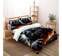 Tigre Llama Funda De Edredón 3 Piezas 3D Impresa Fierce Forest Animal con 2 Fundas De Almohada Super King（260x220cm） 100% Microfibra Juego De Cama para para Adultos Y Niñas