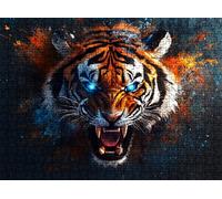 Tigre llama Puzzle 1500 Piezas Adultos, Rompecabezas con Letras en la Parte Posterior - Piezas que Encajan Perfectamente, Reto de Concentración, Regalo para mujer y Decoración Hogar, 87 x 57 cm w0-279