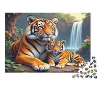Tigre Madre y Cachorro_1 Puzzle 1000 Piezas para Personas Mayores Decoración del Hogar Puzzle Complicado Más Vendido Pasatiempo Cartón 70x50cm/1000pcs