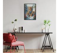 Tigre Madre y Cachorro Puzzle 300 Piezas Impossible Creativo Único Mascotas Animales Rompecabezas 3D Obra De Arte para Toda La Familia Juguete Educativo Decoración 300 PCS