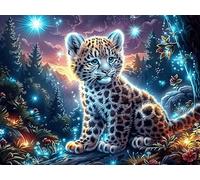 Tigre Madre y su cría Puzzle 500 Piezas Papel Principiantes Bestias encantadas Luminosas Agilidad Mental Actividad Hacer En Grupo Colgar Pared Detalle Cumpleaños 500 PCS/52×38cm