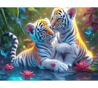 Tigre Madre y su cría Rompecabezas 500 Piezas Cartón para Toda La Familia Colorful Fantasy Vida Silvestre Juego Compartir Estimulación Cognitiva Regalo Fin De Año Mejor Valorado 500 PCS/52×38cm