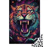 Tigre Majestuoso Puzzle de 1000 Piezas Papel para Adultos Escena de Arte Cósmico Puzzle para Adultos Relajación Interacción Decoración Regalo 38x26cm/1000pcs