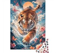 Tigre mariposa flor 1000 piezas para adultos Mini rompecabezas difícil | 52 x 38 cm cartón decoración salón corte preciso regalo amigo relajación espíritu
