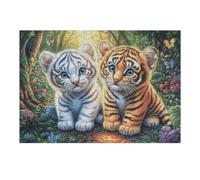 Tigre Mother and Cub Puzzle 300 Piezas Papel Adolescentes Actividad Días Libres Actividad Mente Colección Rompecabezas Regalo Creativo 300 PCS/40x28cm