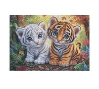 Tigre Mother and Cub Rompecabezas 300 Piezas Cartón para Parejas Actividad Tiempo Libre Terapia Relajación Decoración Salón Regalo Sorpresa 300 PCS/40x28cm