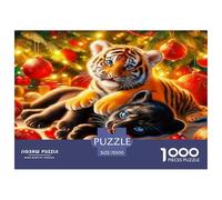 Tigre Negro and Little Tiger Puzzle 1000 Piezas, Moderno DIY,Entretenimiento Creativo Clásicos para Adultos Y Niños A Partir De 12 Años Un Rompecabezas Desafiante - Obra De Arte 70x50cm/1000pcs
