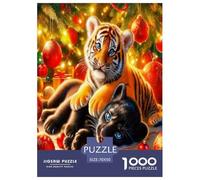 Tigre Negro and Little Tiger Puzzle De 1000 Piezas, Juego Educativo, Desafío, para Adultos Y Niños Mayores De 12 Años Un Rompecabezas Desafiante - Obra De Arte 70x50cm/1000pcs