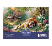 Tigre nel Giardino Carta Tigre e Casa di Campagna Nella Giungla Puzzle da Incastrare Set Regalo per Calza di Natale Divertimento per la Famiglia 70x50cm/1000 Pezzi