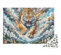 Tigre Nubes Dinámicas Puzzle para Adultos Puzzle de 1000 Piezas Papel Relajación Decoración Regalo 70x50cm/1000pcs