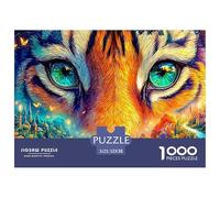Tigre Ojos Cuadro Colorido Paisaje Cuento de Hadas Puzzle De 1000 Piezas Tigre Juego De Puzzle Familiar para Todas Las Edades 52x38cm/1000pcs