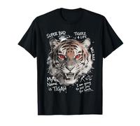 Tigre Ojos Rojos Mirada Furiosa Estilo Callejero Vibraciones Camiseta