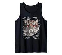Tigre Ojos Rojos Mirada Furiosa Estilo Callejero Vibraciones Camiseta sin Mangas