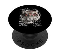 Tigre Ojos Rojos Mirada Furiosa Estilo Callejero Vibraciones PopSockets PopGrip Adhesivo