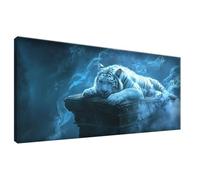 Tigre Pintura de Diamante 5D Completa Kit Diamond Painting Blanco Manualidades Adultos, Cuadro Diamantes Cristal Art Punto de Cruz Set para Decoración Pared Hogar, Regalo dia del Padre 45x90cm 0Z-1007