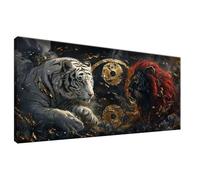 Tigre Pintura de Diamante 5D Completa Kit Diamond Painting León Manualidades Adultos, Cuadro Diamantes Cristal Art Punto de Cruz Set para Decoración Pared Hogar, Regalo dia del Padre 45x90cm 0Z-493