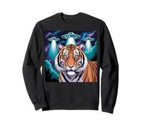 Tigre Print Alien OVNIs Tiger Decor Blue Tiger Costume Adulto Sudadera