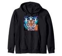 Tigre Print Alien OVNIs Tiger Decor Blue Tiger Costume Adulto Sudadera con Capucha