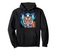 Tigre Print Alien OVNIs Tiger Decor Blue Tiger Costume Adulto Sudadera con Capucha