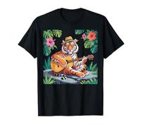 Tigre Print Mens Naranja Tiger Decor Blue Tiger Costume Adulto Camiseta