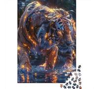 Tigre Puzzle De 1000 Trozos Molten Metal Tigre Papel Grueso Rompecabezas Compatible con Tabla Fácil De Limpiar Horas De Entretenimiento 70x50cm/1000pcs