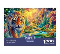 Tigre se adentra en el Colorido río Encantado Puzzle De 1000 Piezas Tigre Juguete Educativo para Niños Y Adultos 52x38cm/1000pcs